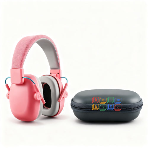 kalmkind ear defenders carry case, with a rose pair